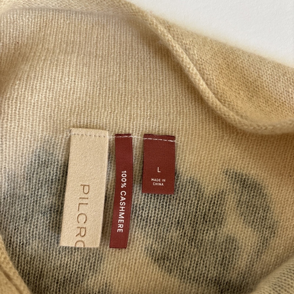 Anthropologie The Alani Cashmere‎ Pilcro Mock-neck Sweater Beige Floral Large - Picture 4 of 16